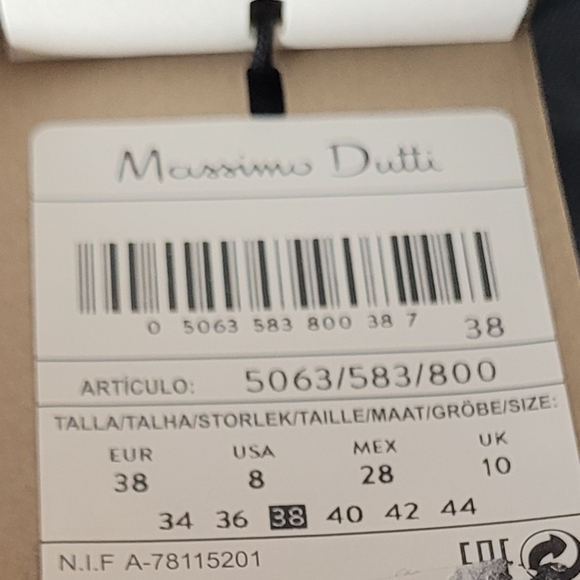 Womens Size 8 Massimo Dutti FULL LENGTH DARTED BLACK TROUSERS - Picture 4 of 7